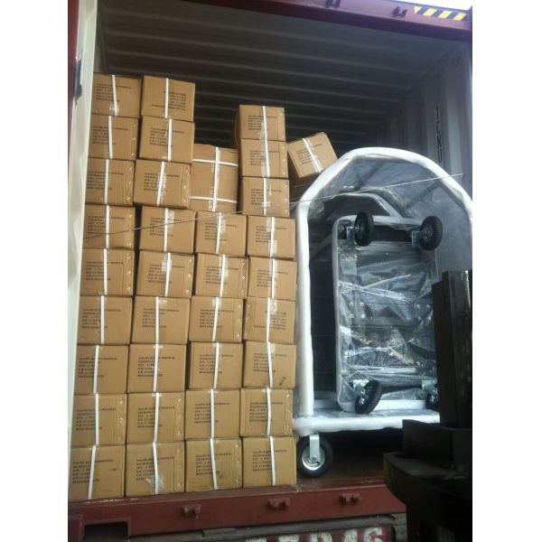 Выставочная витрина гостиницы тележки для багажа Kроме с стабильностью поли деревянной палубы превосходной