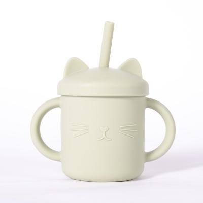 Copo com canudinho de silicone para beber com segurança