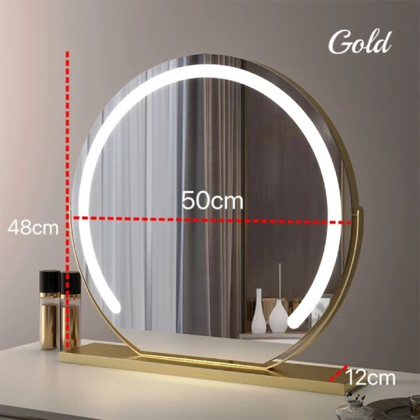 15X Magnification Smart Touch Dimmable 3 Modes 360° Rotation LED Round Makeup Vanity Mirror with Lights Mirror(WH-MR-79)