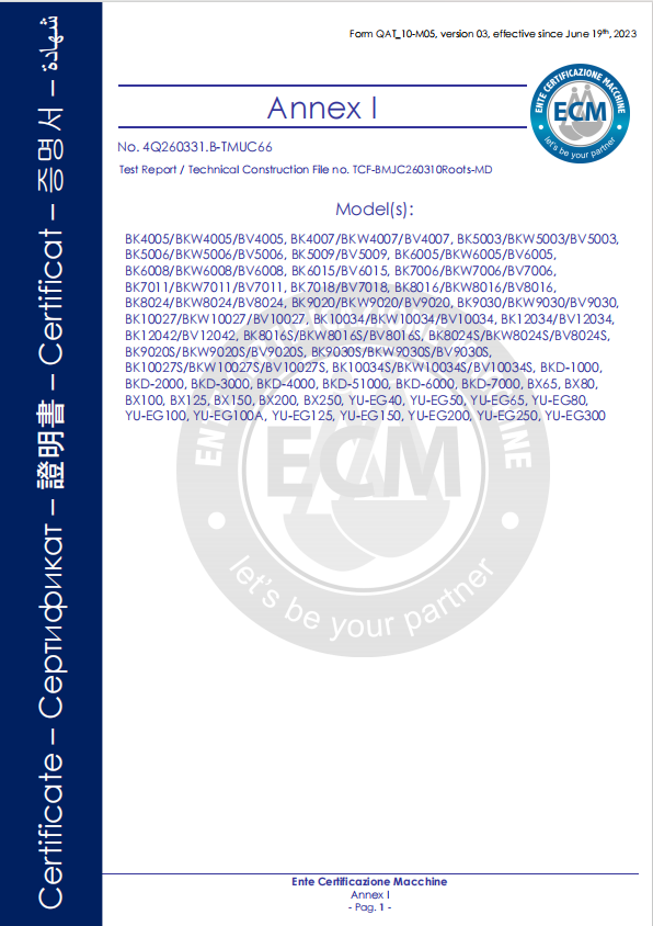 B-Tohin Machine (Jiangsu) Co., Ltd. Certifications