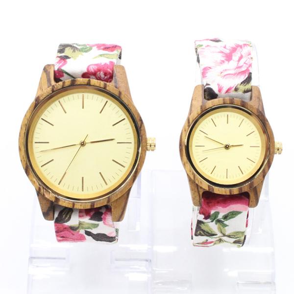High Grade Custom Wooden Watches For Women With Cotton Cloth Band