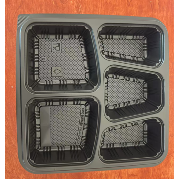 PP food boxes, 5-grid PP disposable food boxes, 5-grid PP food boxes, 5-grid food packaging boxes