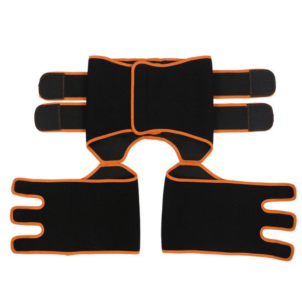 Neoprene OK Fabric High Waist Thigh Trimmer With Orange Elastic Band