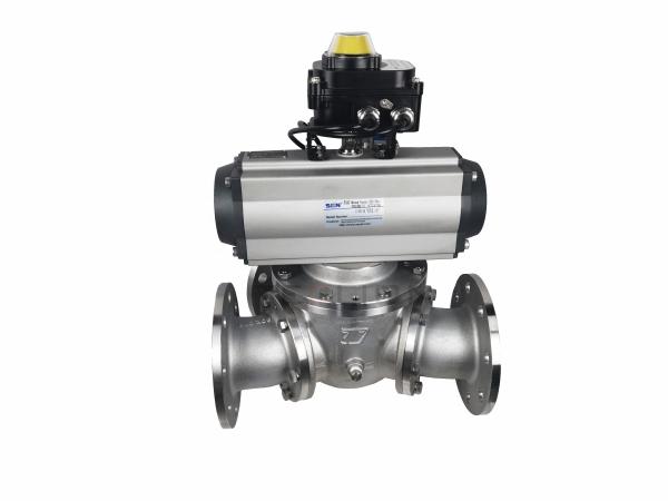 Stainless Steel Powder Gravity Pneumatic Diverter Valve 3 Way 73KG
