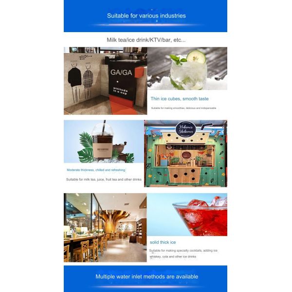 200W 50HZ Nugget Ice Maker for CBM0.14 Ice Cube Maker Compact and Space-Saving Design
