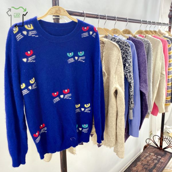Warm Winter Second Hand Sweaters Clean 95%-100% Mixed Colors Strictly Sorted for Ladies
