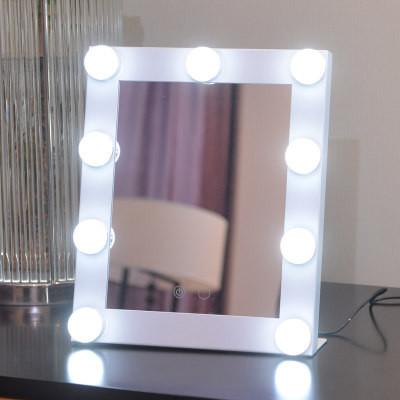 Adjustable Brightness Sqaure Round Lighted Makeup Mirror With Dimmer Stage