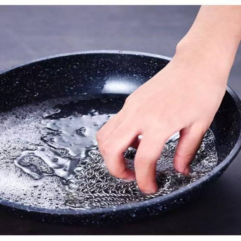 Custom‑made 304stainless‑steel ring‑shaped pot‑scrubbing woven cleaning mesh