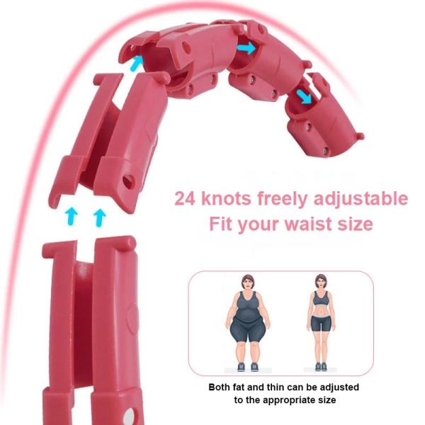 ABS Pink Hula Hoop Ring For Adults Weighted Digital Sport Yoga Fitness Ring
