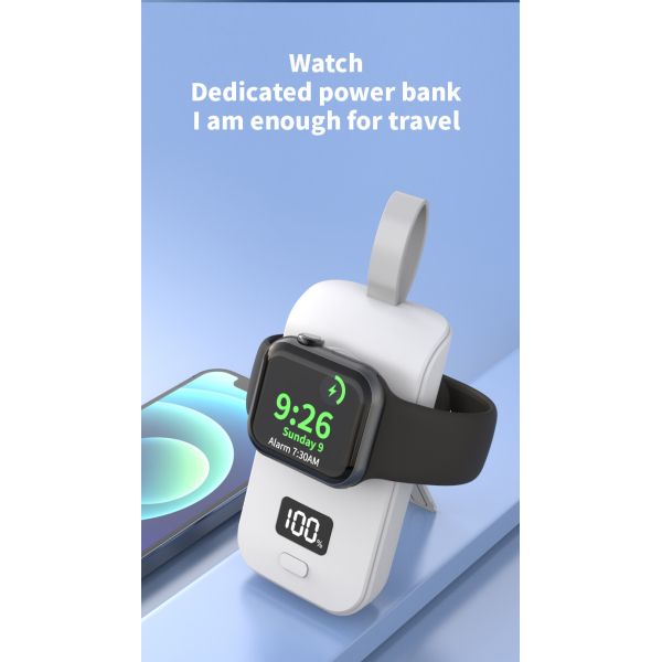 Беспроводный зарядный блок для iPhone и iWatch 2500mAh 98*22*145мм