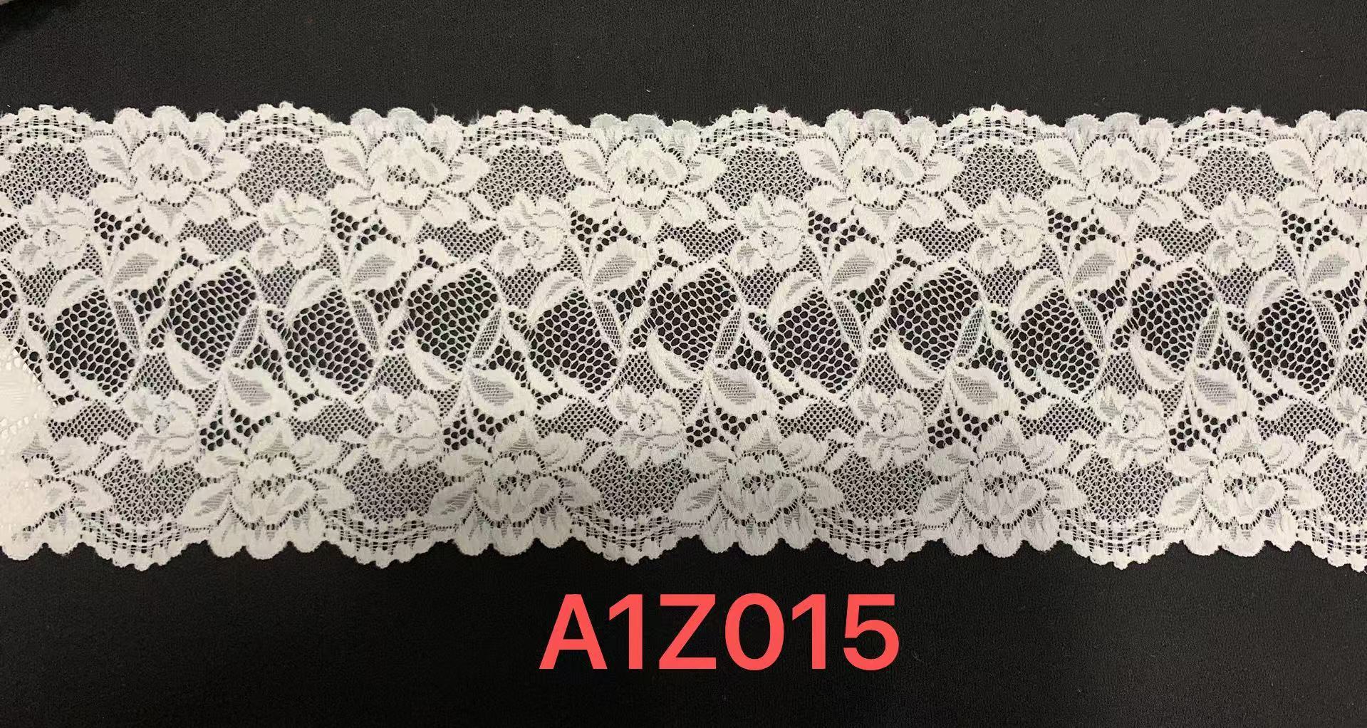 A1Z015# White Floral Leaf Stretch Lace Edging, Wide Elastic Lace Trim for Underwear & Garment Decoration