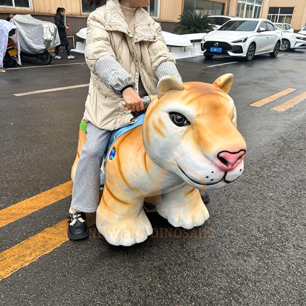 Golden Electric Dinosaur Ride on Scooter for Kids in Shopping Mall