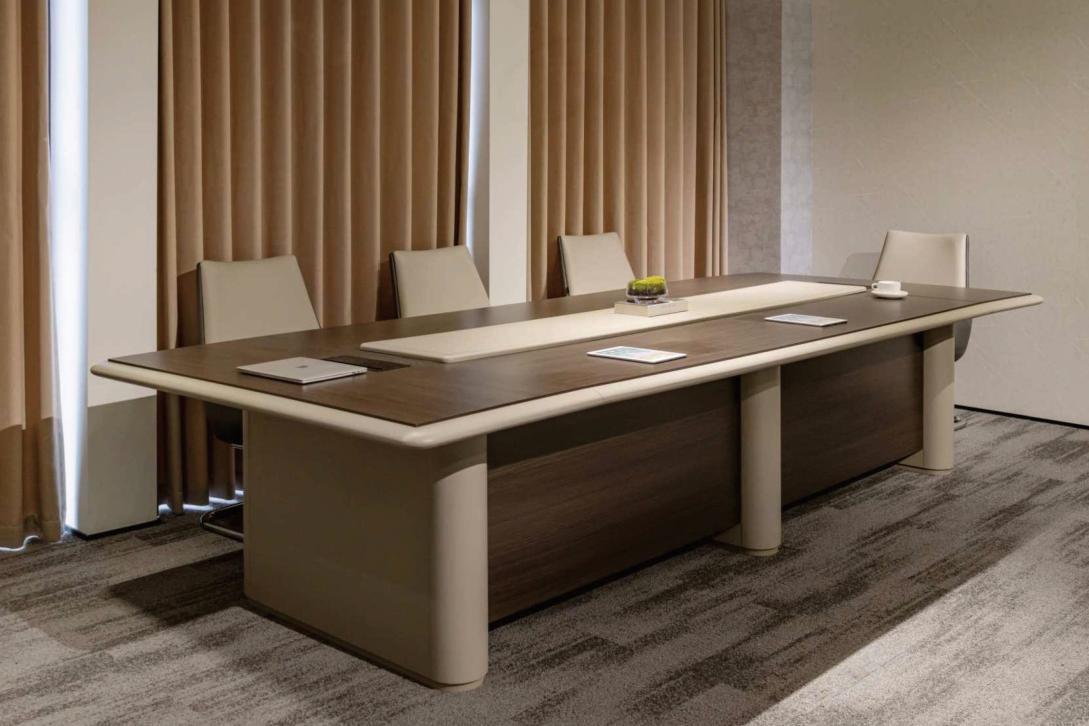 QIHANG Meeting Table Office Reinforced Frame Matte Finish Environmentally Friendly