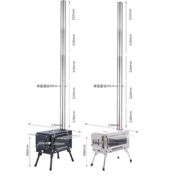 New Type Stainless Steel Firewood Stove Outdoor Barbecue Stove Small Portable Heating Stove