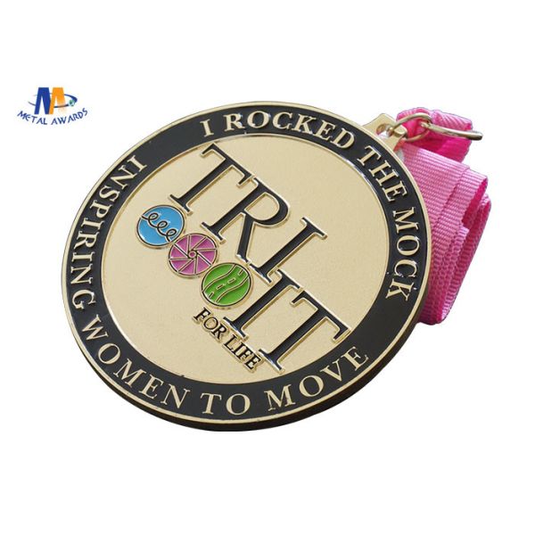 Turtle shell Custom Made Medals Background Sandblast Medallion Shiny Gold Plating With One Color Printing