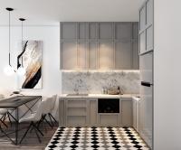 Évier de cuisine modulaire en mélamine Ensemble complet d'armoires de cuisine pour appartement