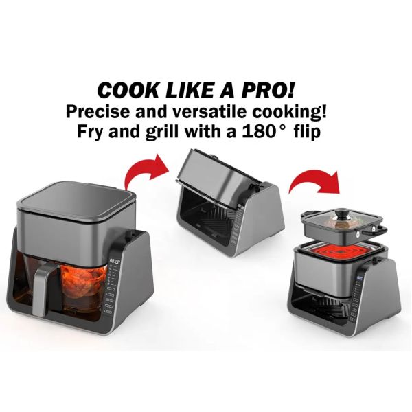 Freidora de aire digital Anbolife 4L con parrilla de 1.3L 1500W