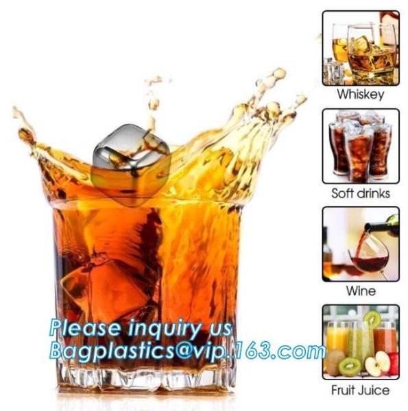 Customized stainless steel whiskey ice cube stone, Mini Stainless Steel Ice Cube Whisky Stone wholesale, bagease, pac