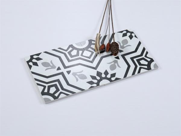 20x20cm Ceramic Rustic Tile for Indoor Floor Black Gray White