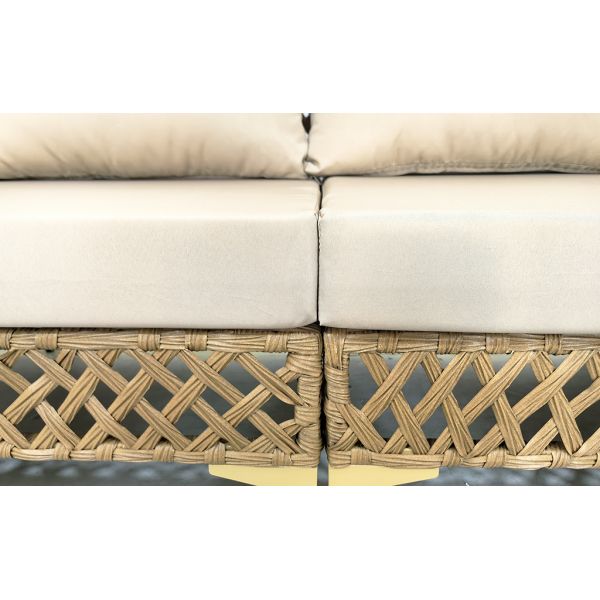 6 Pieces PE Wicker Sectional Outdoor Sofa with Coffee Table Backyard Patio Furniture Sets