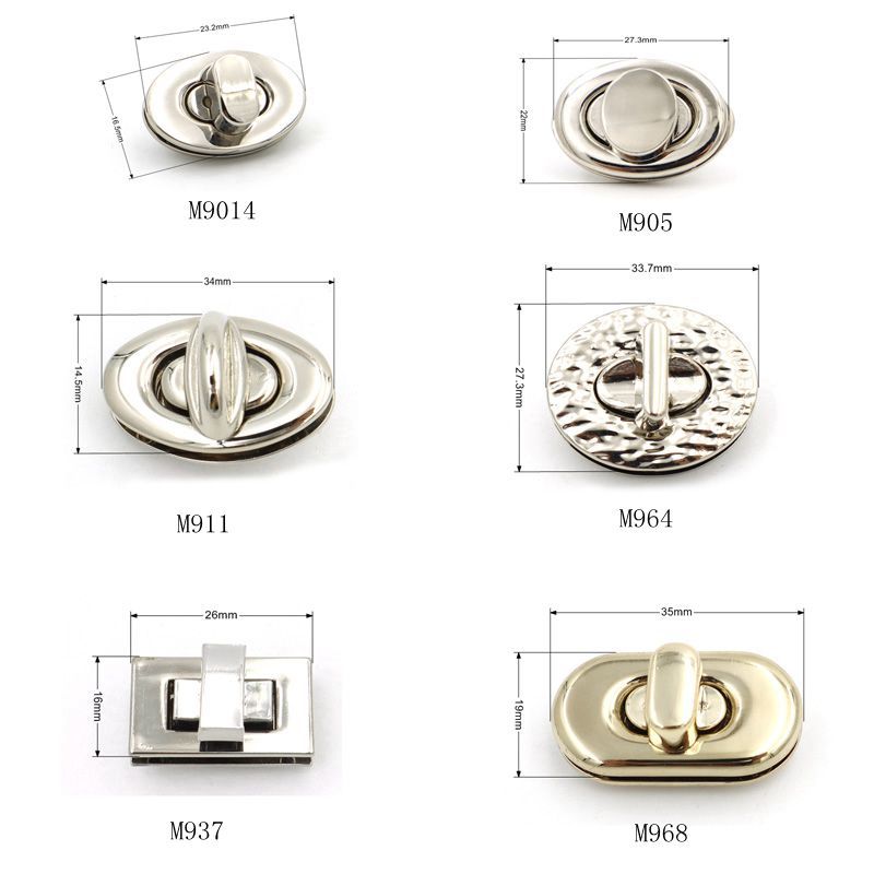 38mm Metal Bag Lock Oval Small Twist Lock Gold For Handbag Hardware