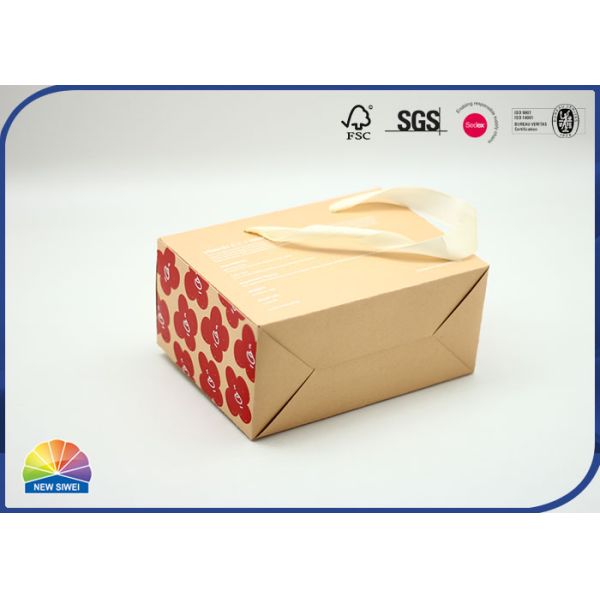 Цветки подарочной коробки бумаги Kraft с лакировать штейна логотипа шелка подгонянный ручкой