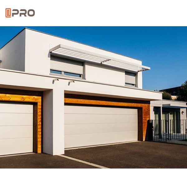 Apartment 8X7 Aluminum Garage Door Three Stripes Remote Control Sectional Black And White