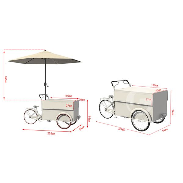 Mobile Food Bike Carts Bicycle Nuts Snack Food Cart with and Mobile Hot Dog Cart