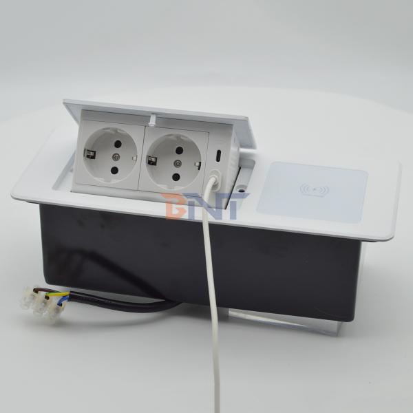 Tabletop Pop-up Electrical Socket Power Extension Cord USB Charging Wireless Charger-US/EU/AU Plug Standards 16A/5A Rated