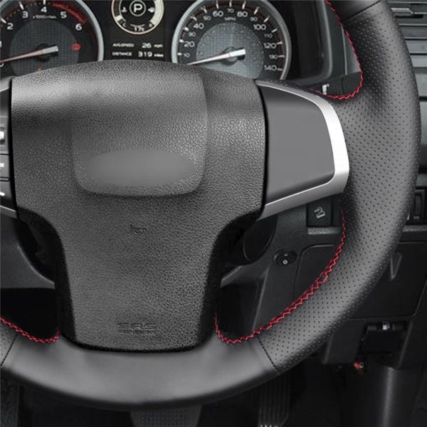 DIY vegan leather steering wheel cover for Holden Colorado Colorado 7 Trailblazer handstitching steering wheel cover