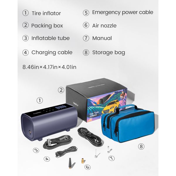 Effortlessly Inflate Your Car Tires with YANTU A22 Double Cylinder Cordless Tyre Pump