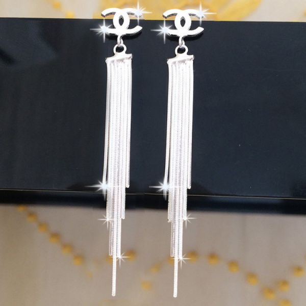 990 стерлинговых серебряных серег падения Tassel 0.19oz серег 7.1cm ювелирных изделий длинных