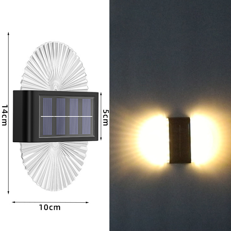 Solar Powered IP65 Waterproof Wall Washing Light with ABS+PC Material for Outdoor Garden and Villa Decoration