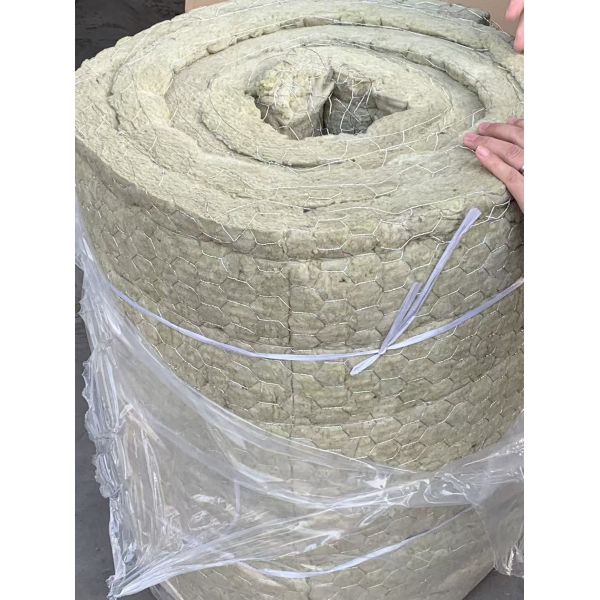 Thermal Insulation Mineral Wool Blanket Rockwool Roll With Wire Mesh Alumina Foil