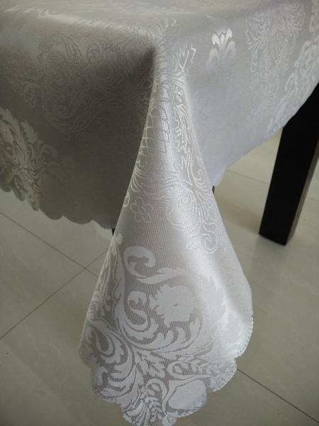 BSCI audit passed-Hot selling products-100% Polyester Jacquard table cloth for gery color