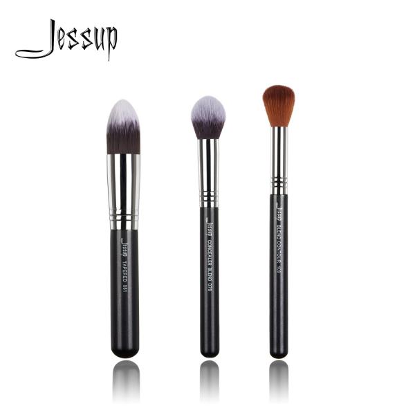 Tapered Rush Head 3pcs Face Makeup Brush Set Concealer Blend Contour