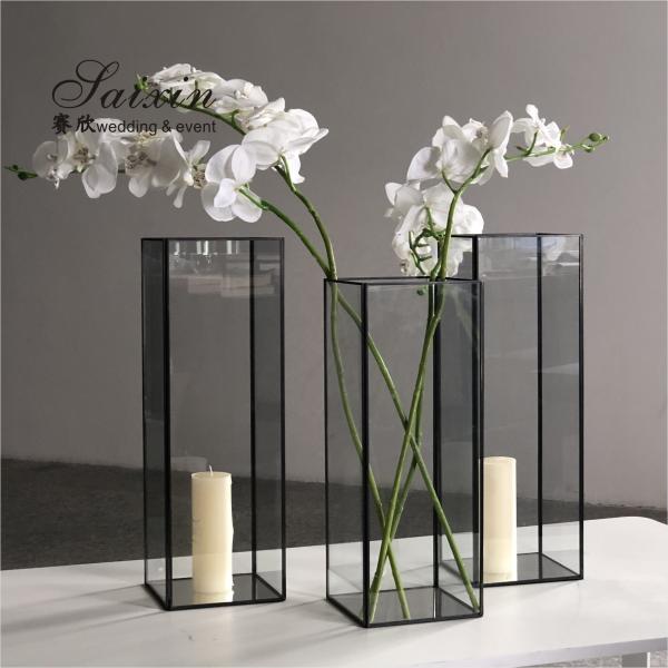 Black Wedding Candle Holder Centerpieces Candelabra For Table 40cm 45cm