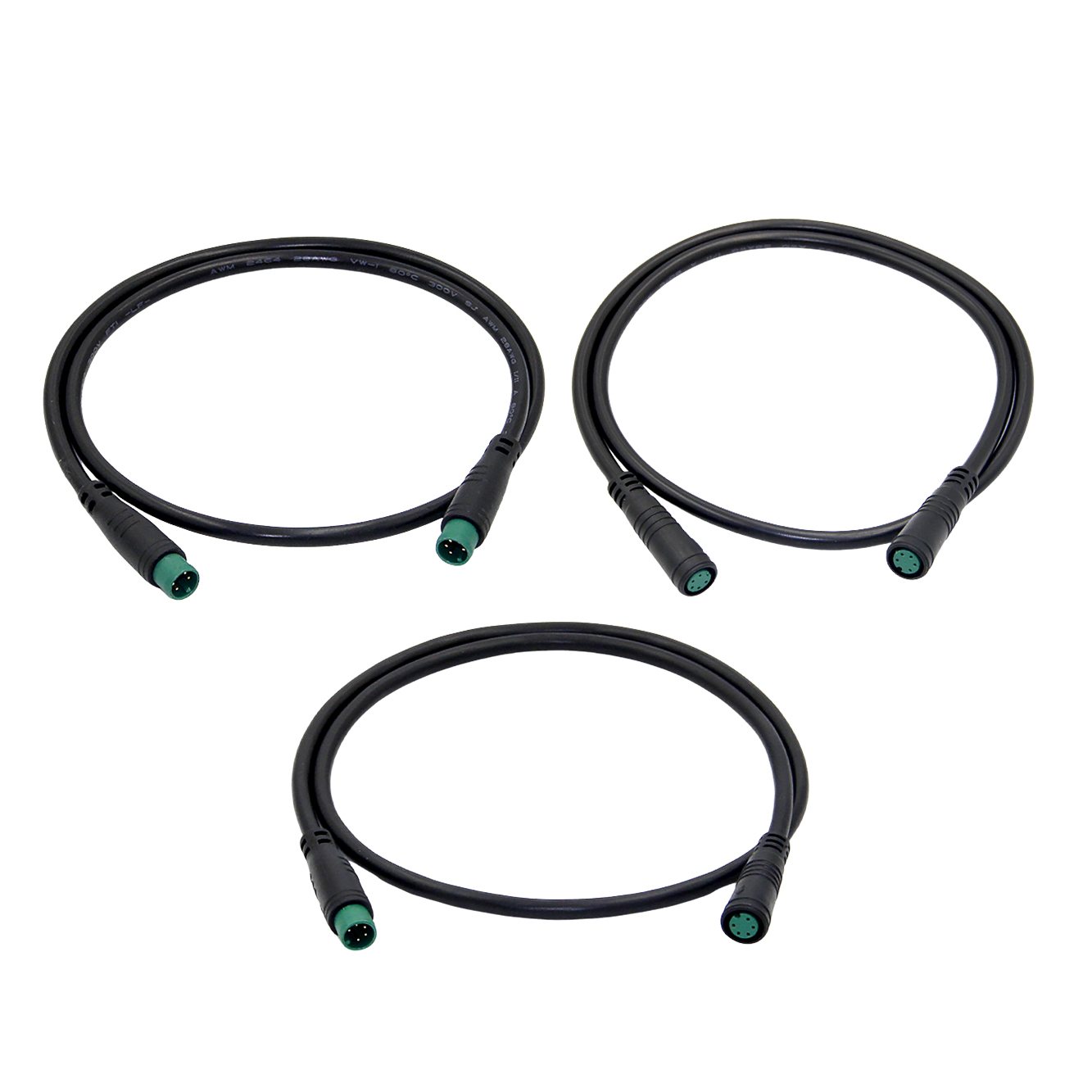 M8 5Pin 60cm Extension Cable Circular Connector with Flame Retardant PVC and 15 A Rated Current for E-BIKE Parts