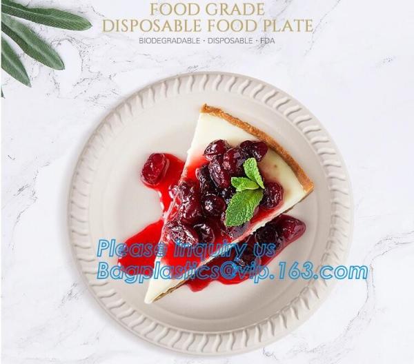 custom printed party plates disposable sugarcane bagasse plate Biodegradable Bamboo disposable paper plates bagease pack