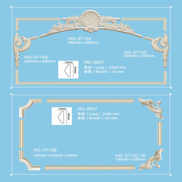 2025 Popular New Factory Price Ceiling Cornice Mold Decorative PU Crown Moulding
