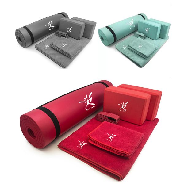 6 In 1 Non Slip Yoga Mat Set NBR Thick Non Slip Yoga Mat Towels Yoga Strap