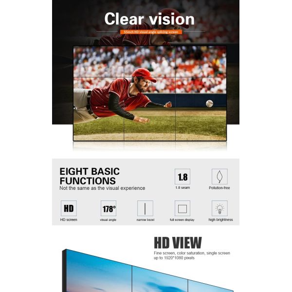 Метал стена заднего Синьяге цифров раковины видео- 55 экран крытое 1920С1080П панели 2*2 дюйма