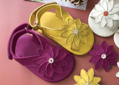 Toddler Baby First Layer Cowhide Daisy Flower Sandals