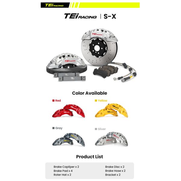 TEI BBK S-X Auto Brake System Carbon Ceramic Brake Rotor Modified Car Front 10 Pot Brake Caliper Kit for Range Rover