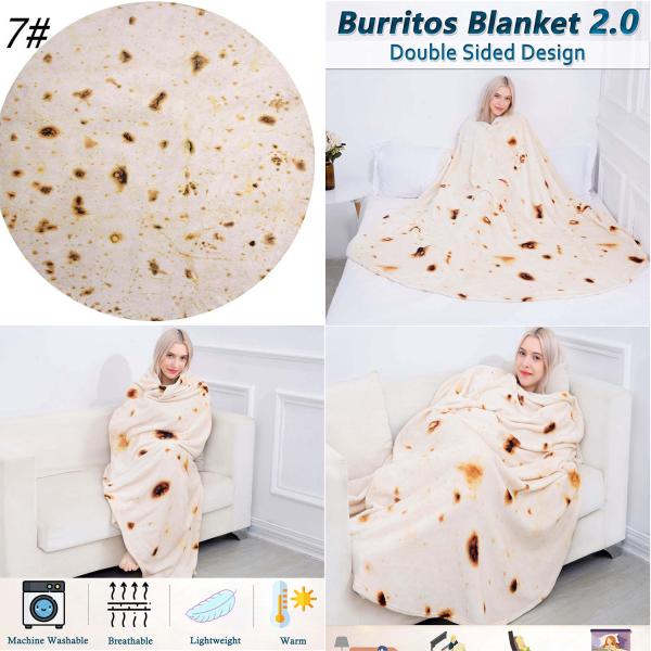 60 X 80Inch  Burritos Tortilla Wearable Hooded Blanket