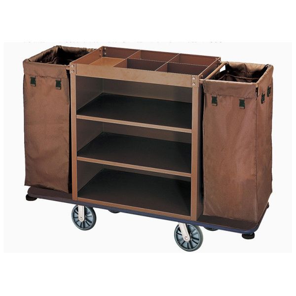 Small Room Service Trolley with Heavy Duty Refuse Bag Stainless Steel Powder - Epoxy Finish