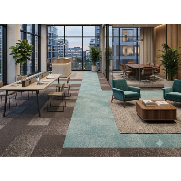 Loop Pile Nylon Carpet Tile Residential & Education Flooring Acoustic Comfort Anti Stain Durable Low Maintenance