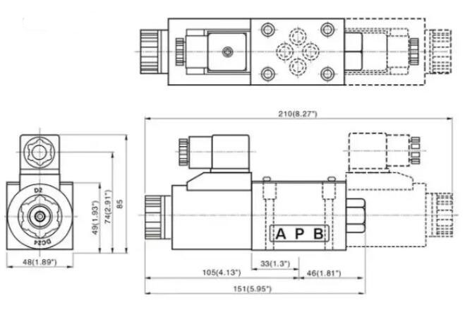 Electromagnetic Solenoid Proportional Directional Control Valve With Two More Flow Forms