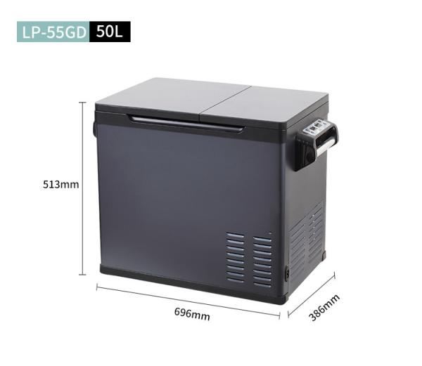 Portable Handle Fridge for Truck CFC Free 50L Large Capacity DC 12V 24V Car Freezer