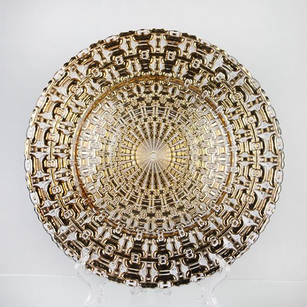 China High Quality Color Decoration Glass Charger Plate for Dinnerware